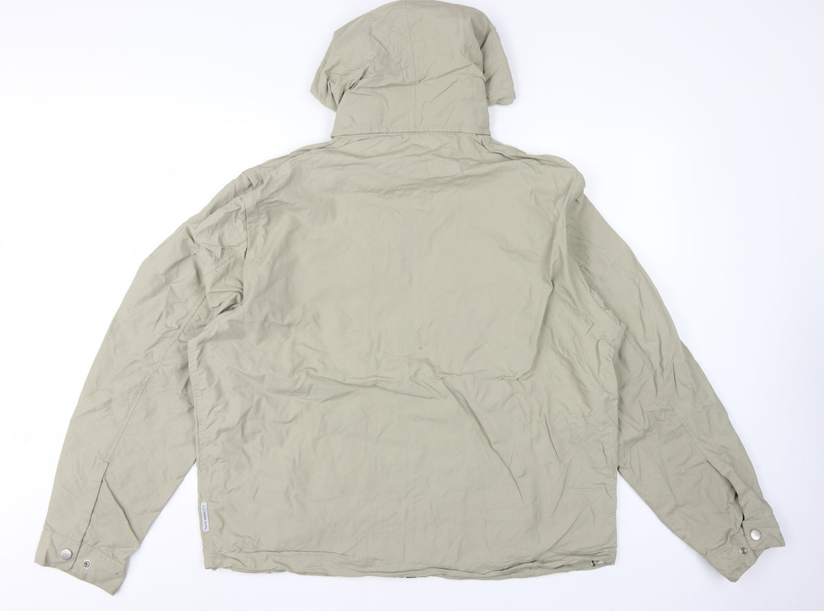 Armani Jeans Men’s Beige XL Hooded Full Zip Utility Jacket