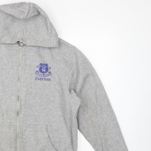 Everton Men’s Grey L Full Zip Hooded Football Fleece Hoodie