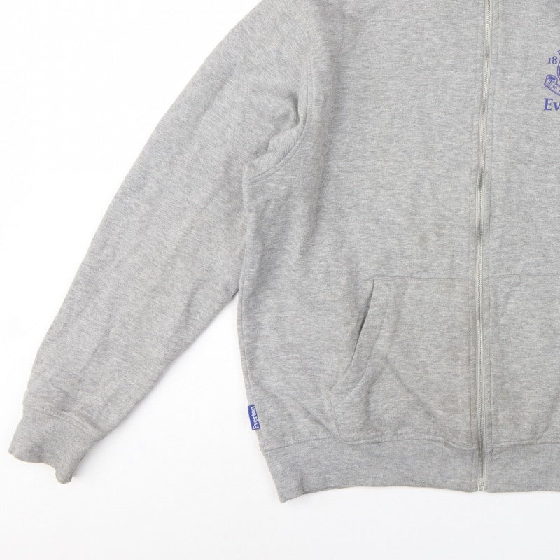 Everton Men’s Grey L Full Zip Hooded Football Fleece Hoodie