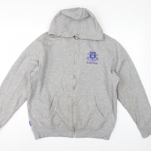 Everton Men’s Grey L Full Zip Hooded Football Fleece Hoodie