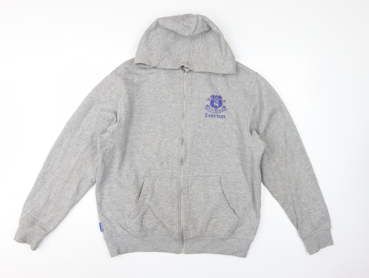 Everton Men’s Grey L Full Zip Hooded Football Fleece Hoodie