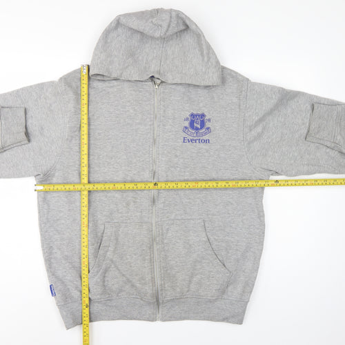 Everton Men’s Grey L Full Zip Hooded Football Fleece Hoodie
