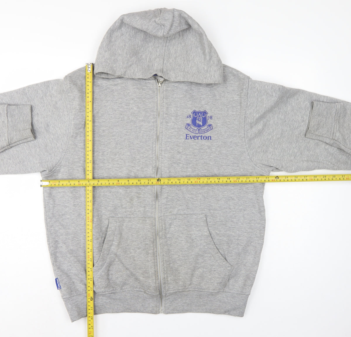 Everton Men’s Grey L Full Zip Hooded Football Fleece Hoodie