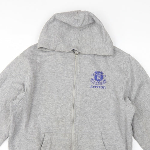 Everton Men’s Grey L Full Zip Hooded Football Fleece Hoodie