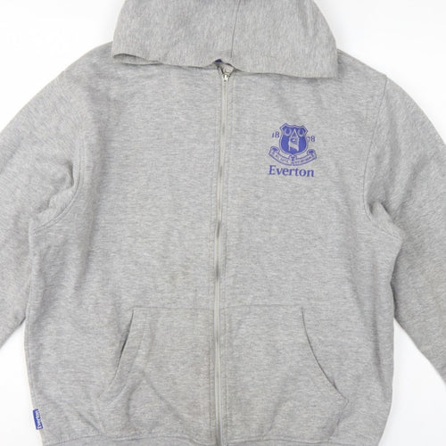 Everton Men’s Grey L Full Zip Hooded Football Fleece Hoodie