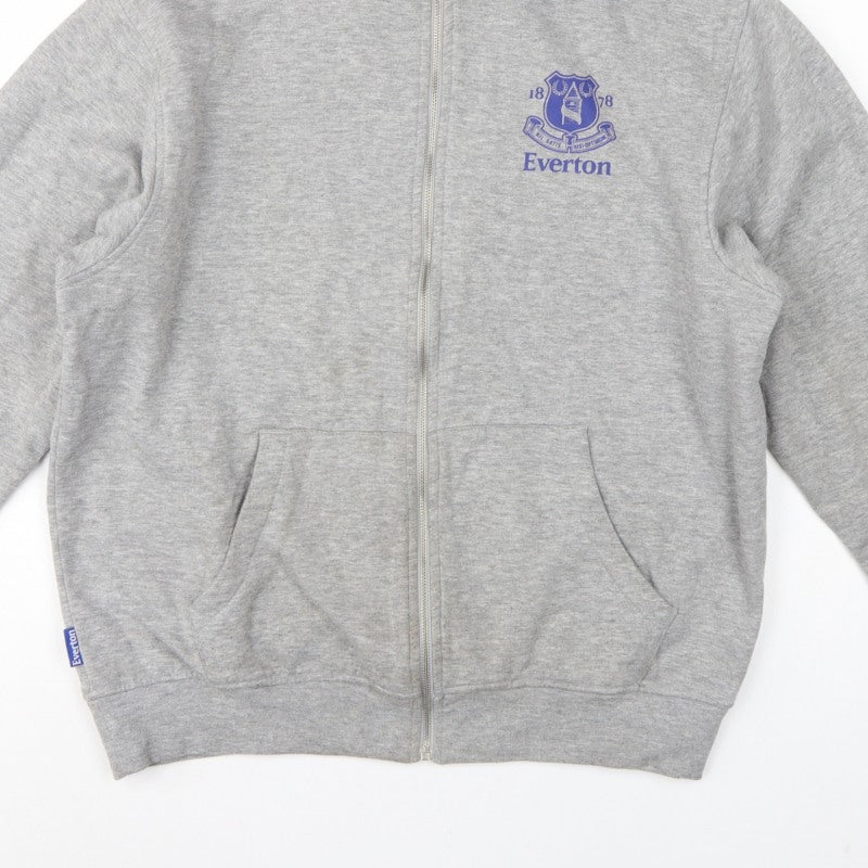 Everton Men’s Grey L Full Zip Hooded Football Fleece Hoodie