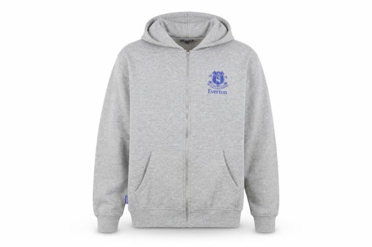 Everton Men’s Grey L Full Zip Hooded Football Fleece Hoodie