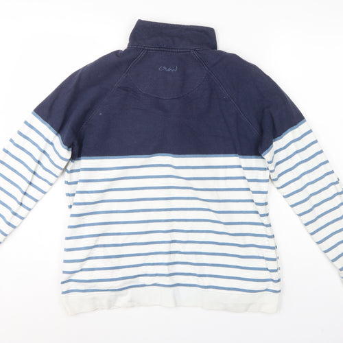 Crew Clothing Company Women’s Blue Striped 1/4 Zip Sweatshirt UK 14