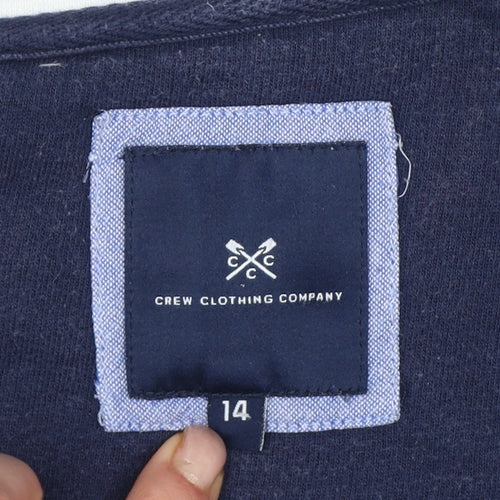 Crew Clothing Company Women’s Blue Striped 1/4 Zip Sweatshirt UK 14