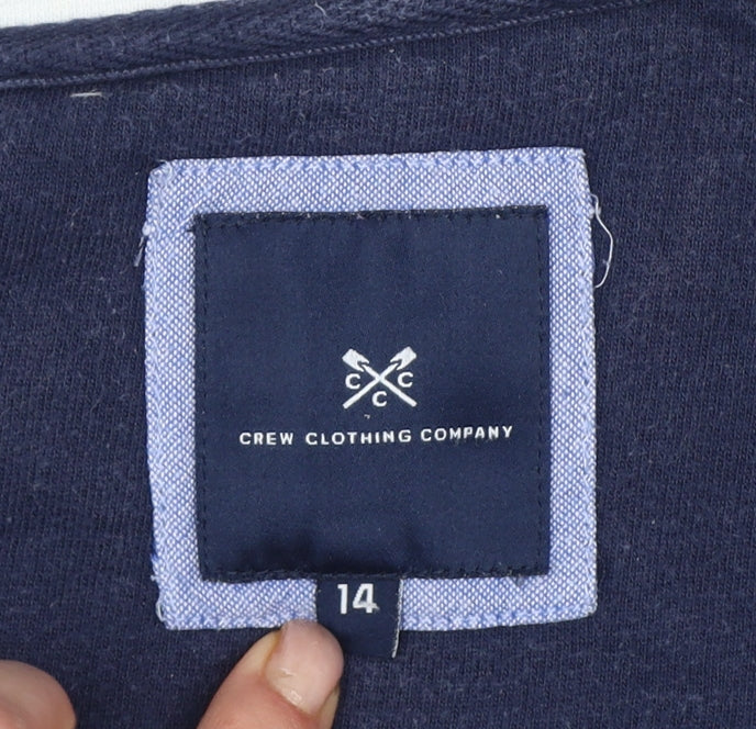 Crew Clothing Company Women’s Blue Striped 1/4 Zip Sweatshirt UK 14