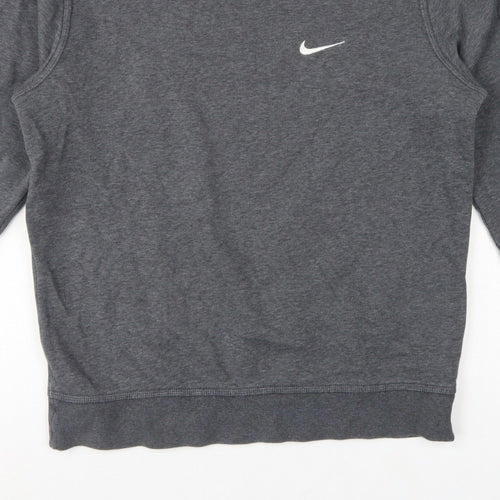 Nike Men’s Grey M Crew Neck Pullover Sweatshirt Logo Fleece
