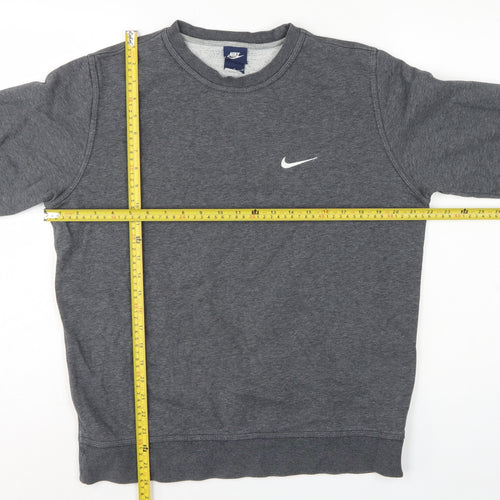 Nike Men’s Grey M Crew Neck Pullover Sweatshirt Logo Fleece