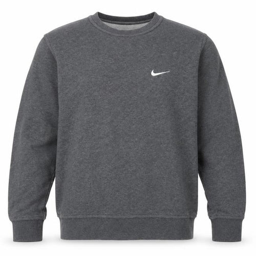 Nike Men’s Grey M Crew Neck Pullover Sweatshirt Logo Fleece