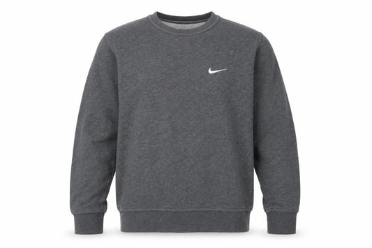 Nike Men’s Grey M Crew Neck Pullover Sweatshirt Logo Fleece