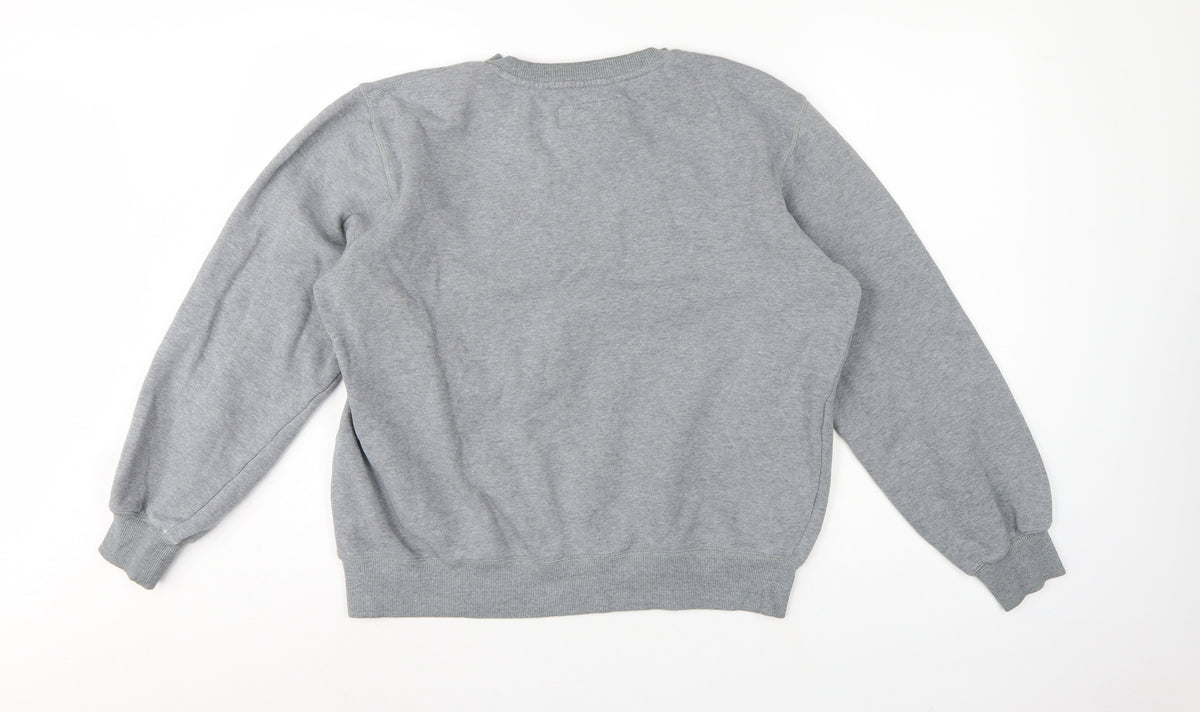 Firetrap Men’s Grey L Graphic Print Crew Neck Pullover Sweatshirt