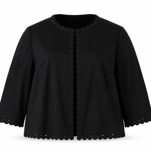 Jaeger Women’s Black Wool Blend UK 16 Collarless Button Jacket
