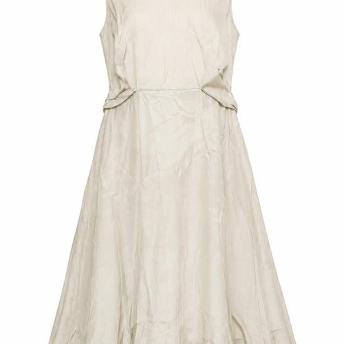 H&M Women Ivory UK 10 Long A-Line Sleeveless Belted Occasion Dress