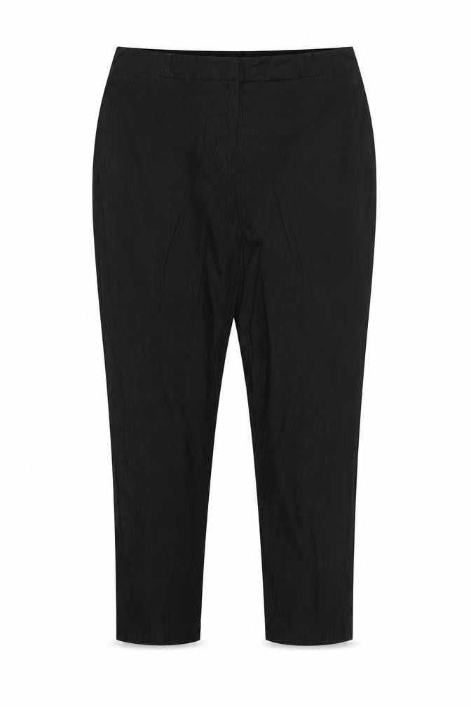 M&S Women Black Size 16 Linen Blend Tapered Smart Trousers