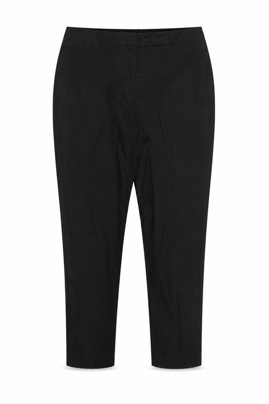 M&S Women Black Size 16 Linen Blend Tapered Smart Trousers