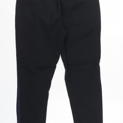 NÜMPH Women’s Black Navy Contrast Stripe Tapered Dress Trousers UK 10