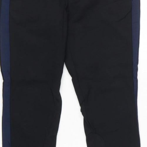 NÜMPH Women’s Black Navy Contrast Stripe Tapered Dress Trousers UK 10