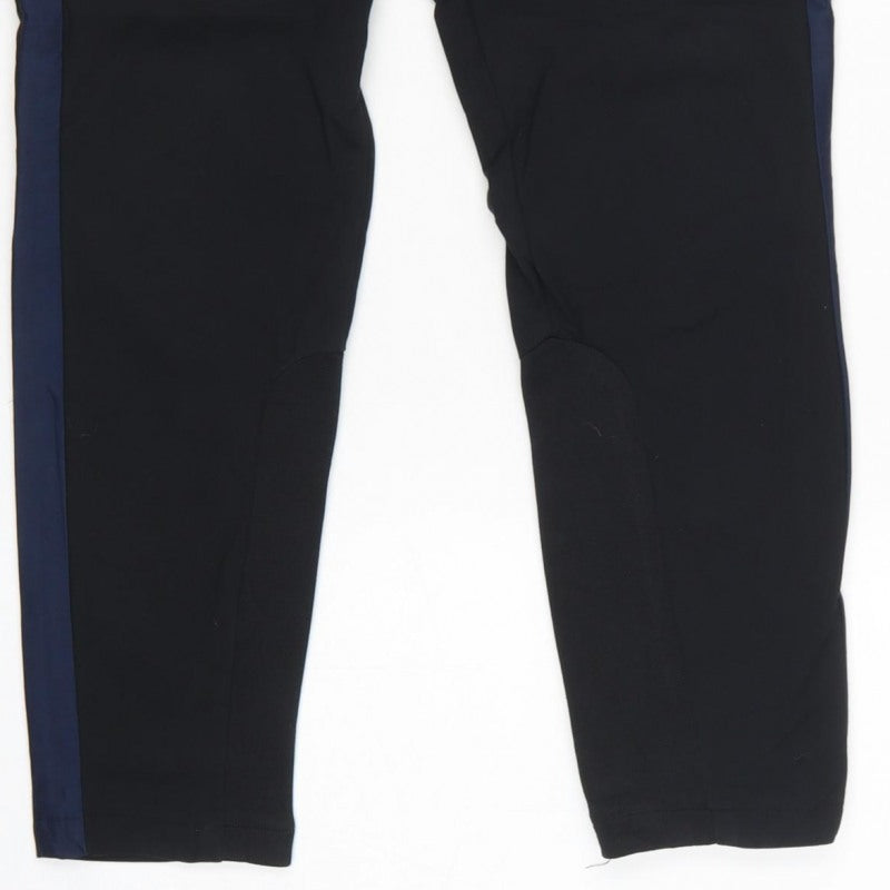 NÜMPH Women’s Black Navy Contrast Stripe Tapered Dress Trousers UK 10
