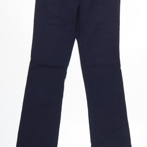 Zara Basic Women Blue S Bootcut Dress Trousers Zip Pockets