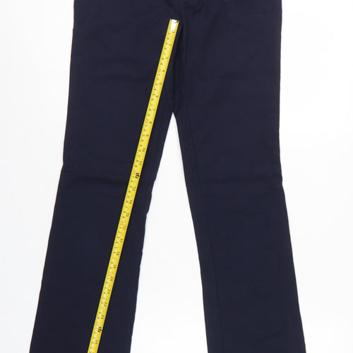 Zara Basic Women Blue S Bootcut Dress Trousers Zip Pockets