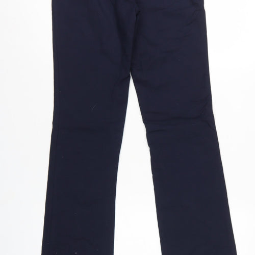 Zara Basic Women Blue S Bootcut Dress Trousers Zip Pockets