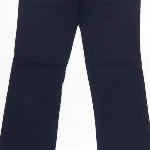 Zara Basic Women Blue S Bootcut Dress Trousers Zip Pockets