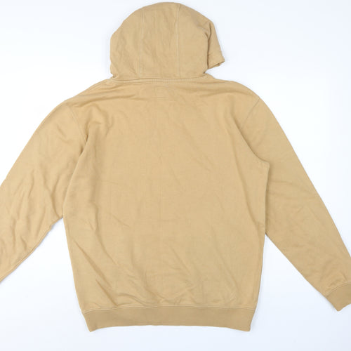 Vans Men’s Beige M Pullover Hoodie Logo Graphic Print Fleece