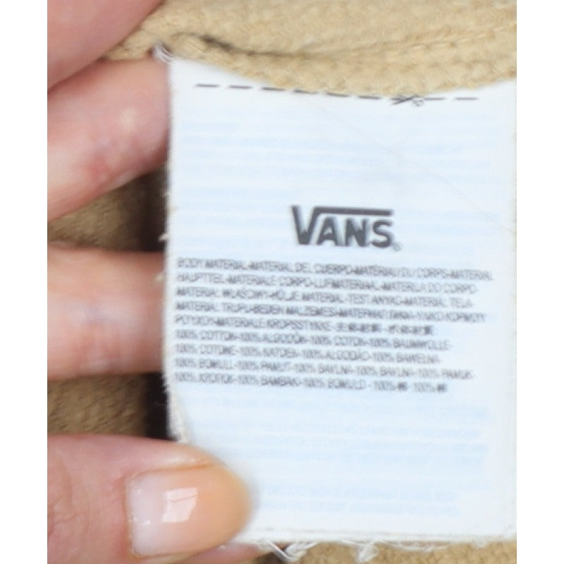 Vans Men’s Beige M Pullover Hoodie Logo Graphic Print Fleece