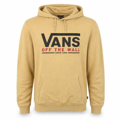 Vans Men’s Beige M Pullover Hoodie Logo Graphic Print Fleece