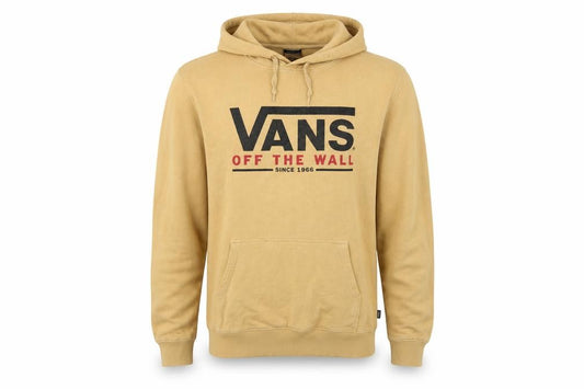 Vans Men’s Beige M Pullover Hoodie Logo Graphic Print Fleece