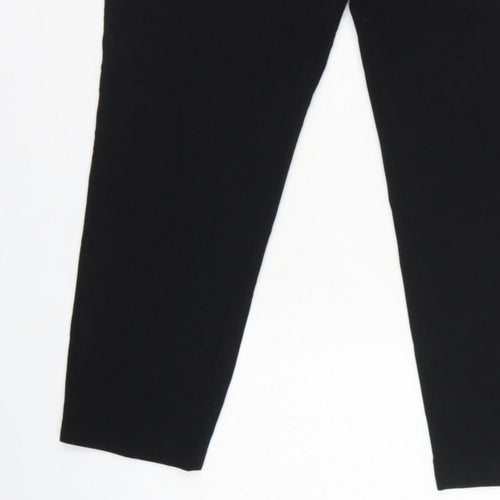 Marks and Spencer Women Black UK 14 Tapered Tailored Dress Trousers