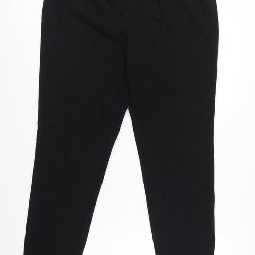 Marks and Spencer Women Black UK 14 Tapered Tailored Dress Trousers