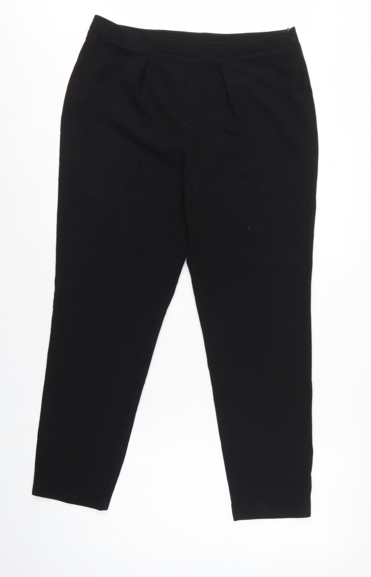Marks and Spencer Women Black UK 14 Tapered Tailored Dress Trousers