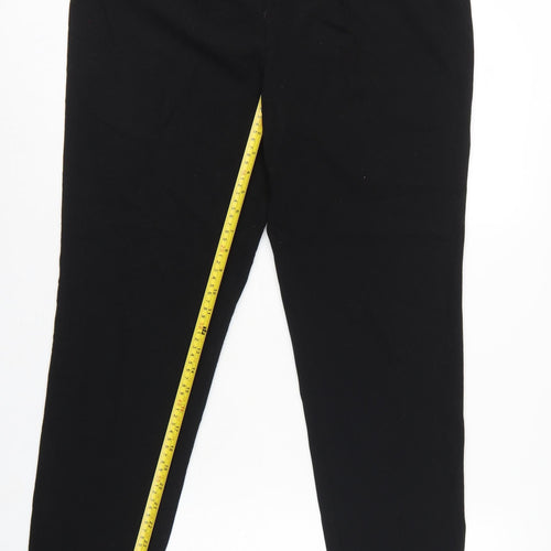 Marks and Spencer Women Black UK 14 Tapered Tailored Dress Trousers