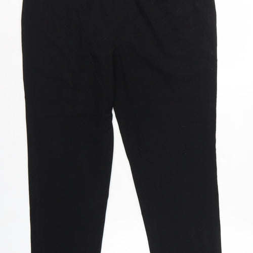 Marks and Spencer Women Black UK 14 Tapered Tailored Dress Trousers