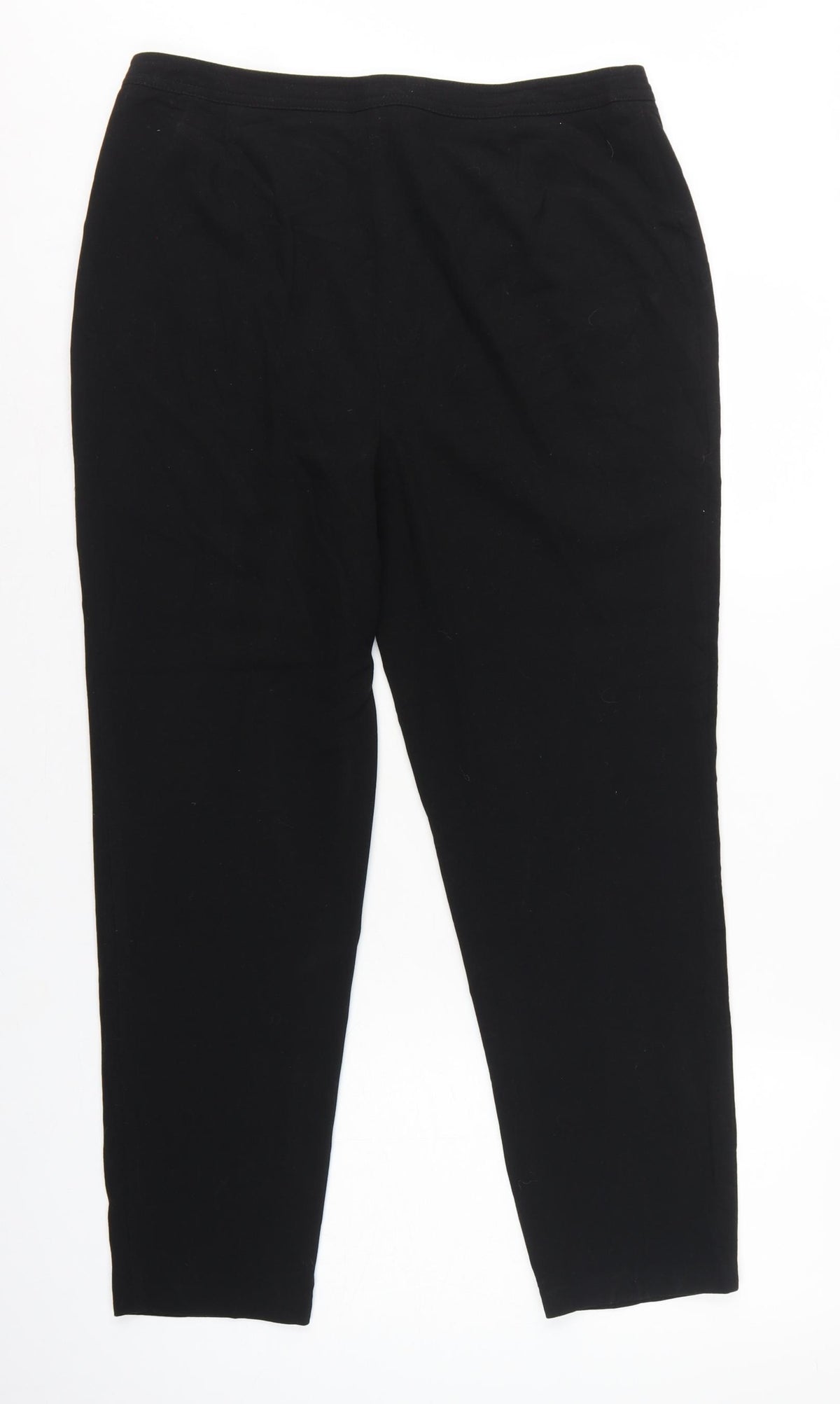 Marks and Spencer Women Black UK 14 Tapered Tailored Dress Trousers
