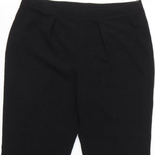 Marks and Spencer Women Black UK 14 Tapered Tailored Dress Trousers