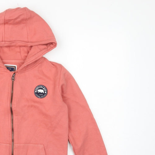 SoulCal & Co Boys Pink 11-12 Years Full Zip Hooded Hoodie Logo
