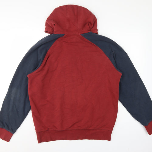 Penguin Mens Red Blue XL Full Zip Hooded Fleece Hoodie Logo