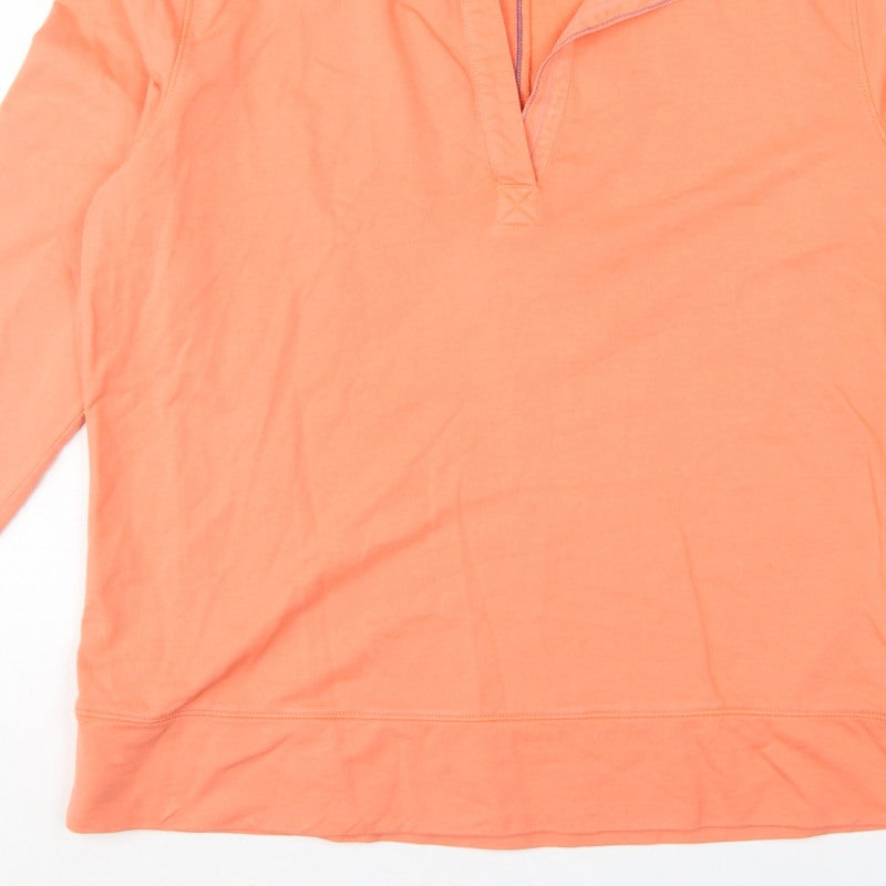 Additional view of White Stuff Women Orange UK 14 Pullover Quarter Zip Cotton Sweatshirt
