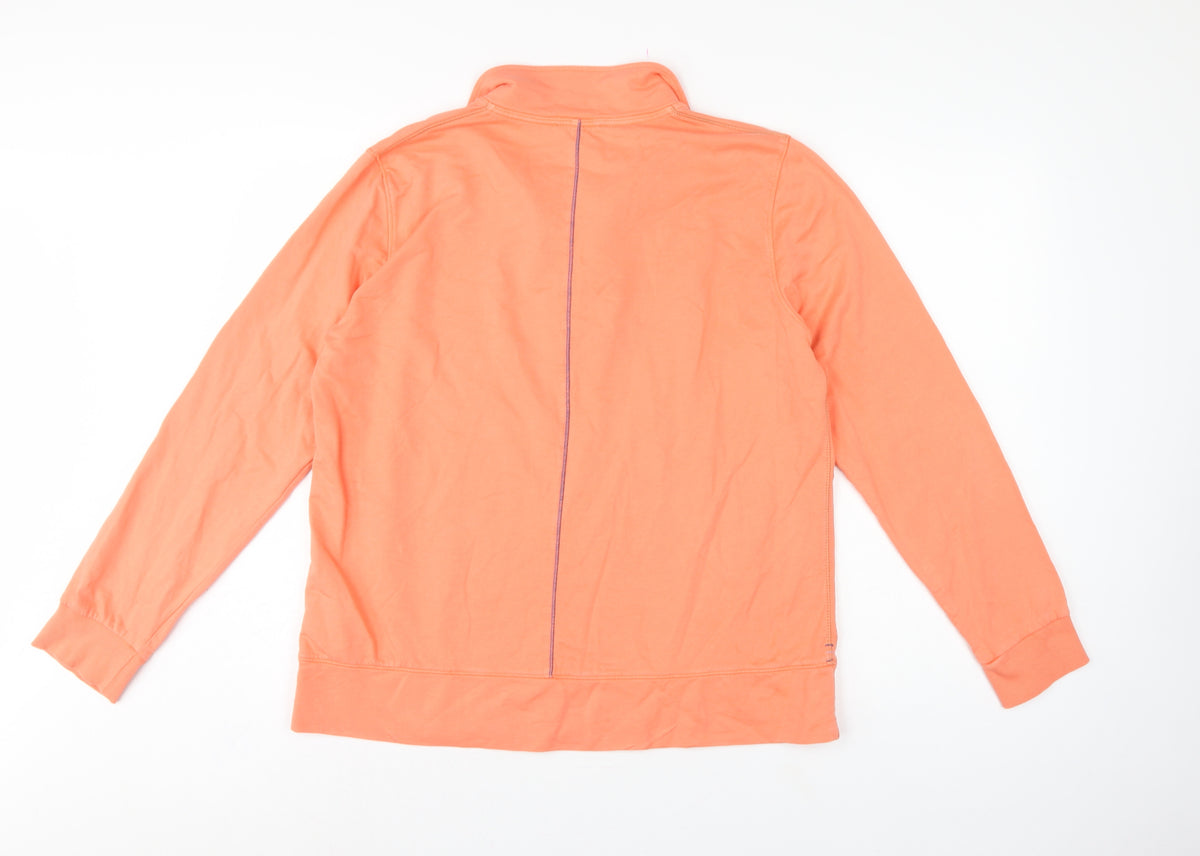 Brand and care label for White Stuff Women Orange UK 14 Pullover Quarter Zip Cotton Sweatshirt