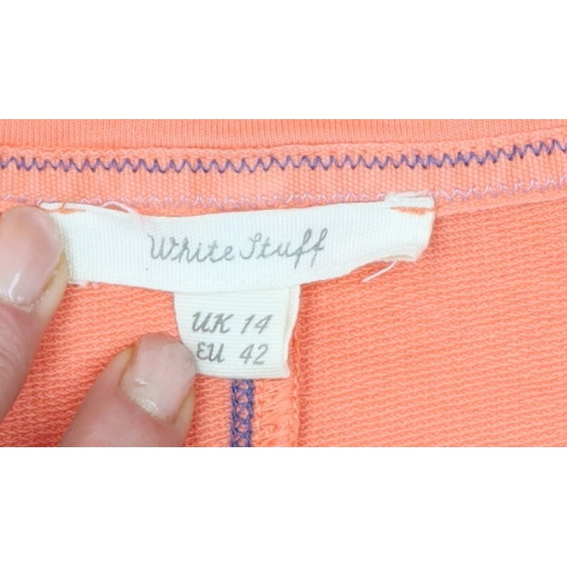 Additional view of White Stuff Women Orange UK 14 Pullover Quarter Zip Cotton Sweatshirt