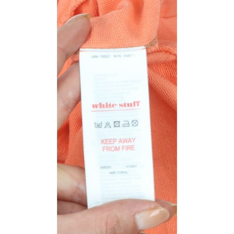 Additional view of White Stuff Women Orange UK 14 Pullover Quarter Zip Cotton Sweatshirt