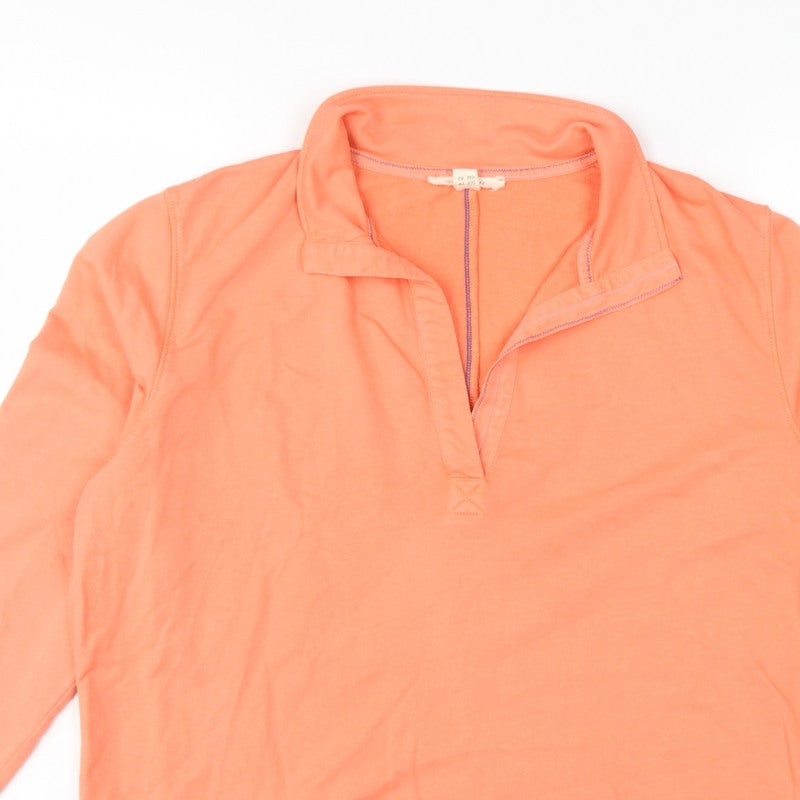 Additional view of White Stuff Women Orange UK 14 Pullover Quarter Zip Cotton Sweatshirt