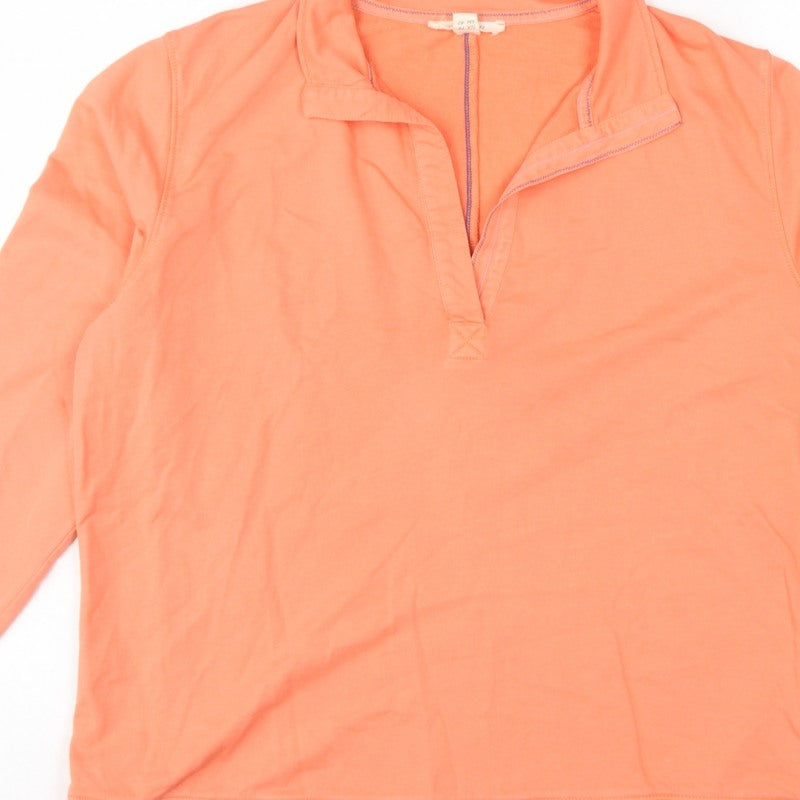 Additional view of White Stuff Women Orange UK 14 Pullover Quarter Zip Cotton Sweatshirt
