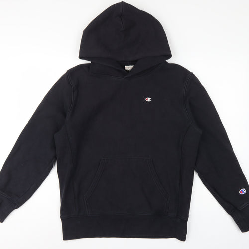 Champion Men’s Black M Reverse Weave Pullover Hoodie Logo Heavyweight